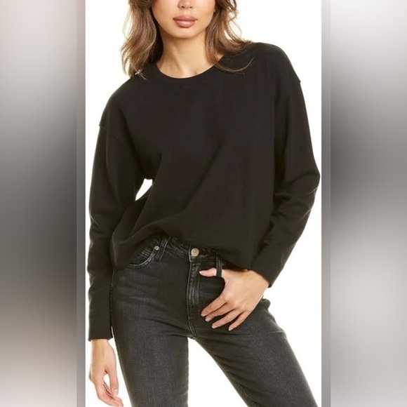 James Perse Top Relaxed Cropped Black Pullover Women’s Sz: Medium - Picture 1 of 13
